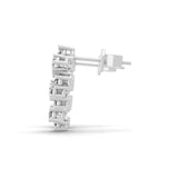 Asymmetric Lab Grown Diamond Earrings 0.84Ct 14K Fine Gold Round Cut