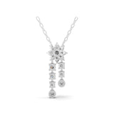 14K Fine Gold Cascading Cluster Pendant Necklace 0.59Ct Lab Grown Diamond