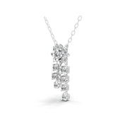 14K Fine Gold Cascading Cluster Pendant Necklace 0.59Ct Lab Grown Diamond