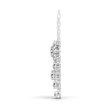 14K Fine Gold Cascading Cluster Pendant Necklace 0.59Ct Lab Grown Diamond