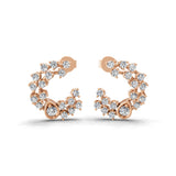 Round Cut Lab Grown 0.86Ct Diamond Stud Earrings 14K Fine Gold