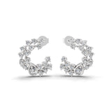 Round Cut Lab Grown 0.86Ct Diamond Stud Earrings 14K Fine Gold