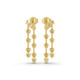 0.96Ct Lab Grown Diamond Round Cut Dangle Earrings 14K Fine Gold