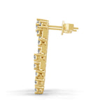 0.96Ct Lab Grown Diamond Round Cut Dangle Earrings 14K Fine Gold