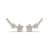 Floral Inspired Ear Climber Earrings 1.49Ct Lab Grown Diamond 14K Gold