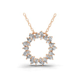 Pear Round Cut Pendant Necklace 14K Fine Gold 1.26Ct Lab Grown Diamond