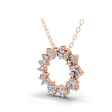 Pear Round Cut Pendant Necklace 14K Fine Gold 1.26Ct Lab Grown Diamond