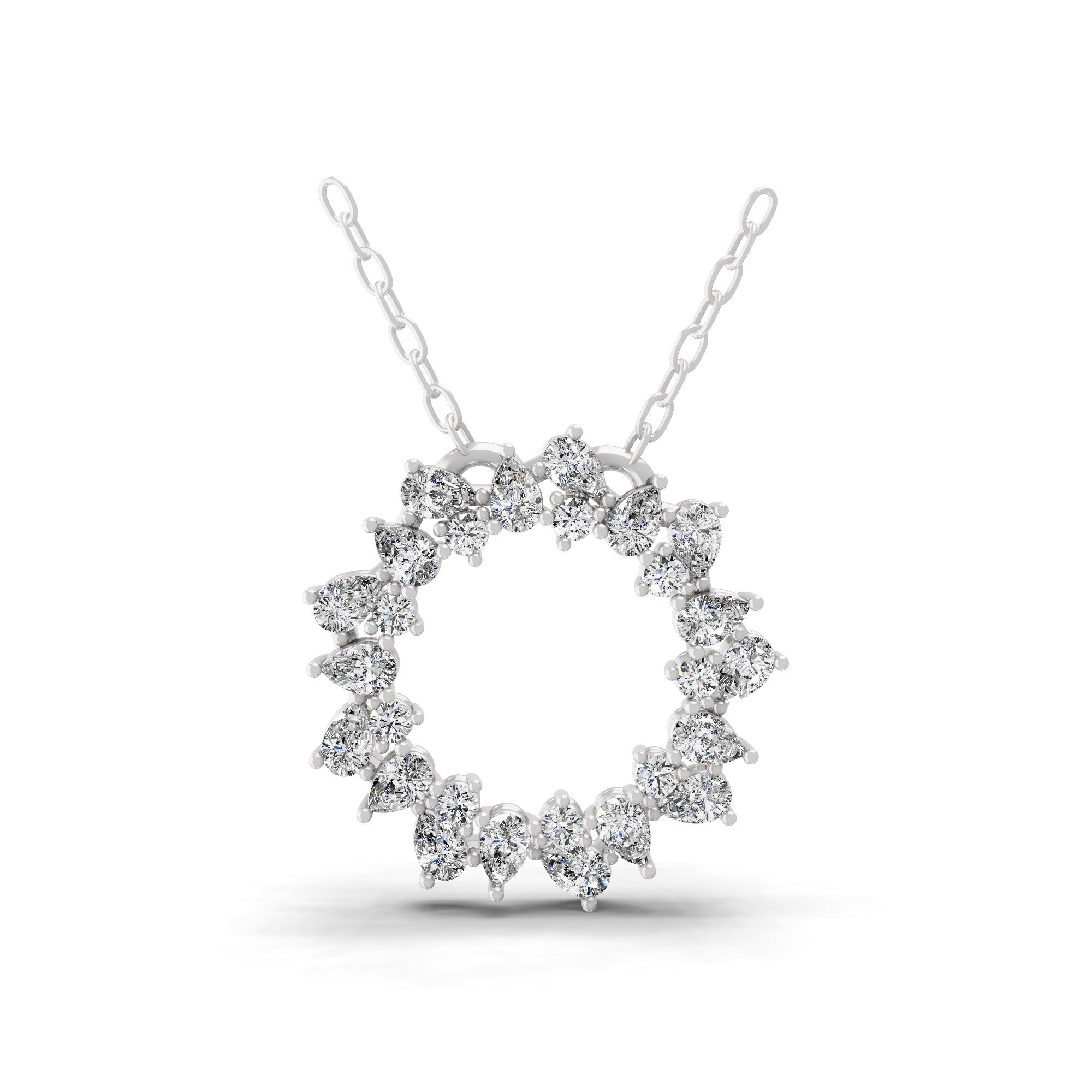 Pear Round Cut Pendant Necklace 14K Fine Gold 1.26Ct Lab Grown Diamond
