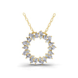 Pear Round Cut Pendant Necklace 14K Fine Gold 1.26Ct Lab Grown Diamond