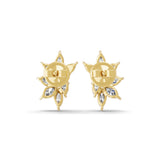 14K Fine Gold Cluster Stud Earrings Lab Grown Multi Shape Diamond 2.28Ct