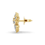 14K Fine Gold Cluster Stud Earrings Lab Grown Multi Shape Diamond 2.28Ct
