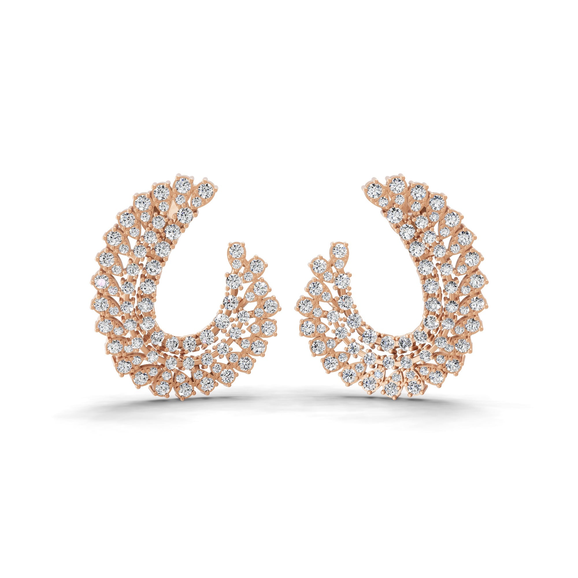Graduated Lab Grown Diamond Open Circle Hoop Earrings 3.93Ct 14K Fine Gold