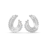 Graduated Lab Grown Diamond Open Circle Hoop Earrings 3.93Ct 14K Fine Gold