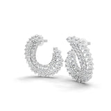 Graduated Lab Grown Diamond Open Circle Hoop Earrings 3.93Ct 14K Fine Gold