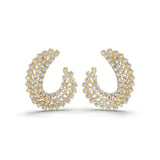 Graduated Lab Grown Diamond Open Circle Hoop Earrings 3.93Ct 14K Fine Gold