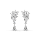 14K Fine Gold Pear Marquise Lab Grown Diamond Cluster Dangle Drop Earrings 4.44Ct
