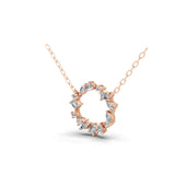 14K Fine Gold Lab Grown Diamond 0.40Ct Multi Stone Circle Pendant Necklace