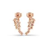 Multi Shape Lab Grown Diamond 14K Fine Gold 0.60Ct Climber Earrings