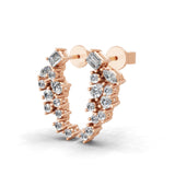 Multi Shape Lab Grown Diamond 14K Fine Gold 0.60Ct Climber Earrings