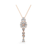Drop Pendant Necklace 3.15Ct Lab Grown Diamond 14K Fine Gold