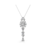 Drop Pendant Necklace 3.15Ct Lab Grown Diamond 14K Fine Gold