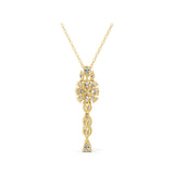 Drop Pendant Necklace 3.15Ct Lab Grown Diamond 14K Fine Gold