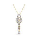 Drop Pendant Necklace 3.15Ct Lab Grown Diamond 14K Fine Gold