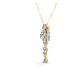 Drop Pendant Necklace 3.15Ct Lab Grown Diamond 14K Fine Gold