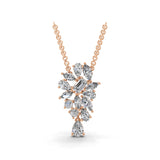 Multi Stone Lab Grown Diamond 3.11Ct 14K Fine Gold Pendant Necklace