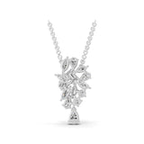 Multi Stone Lab Grown Diamond 3.11Ct 14K Fine Gold Pendant Necklace