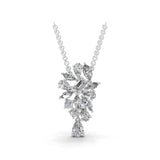 Multi Stone Lab Grown Diamond 3.11Ct 14K Fine Gold Pendant Necklace