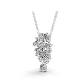 Multi Stone Lab Grown Diamond 3.11Ct 14K Fine Gold Pendant Necklace