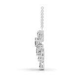 Multi Stone Lab Grown Diamond 3.11Ct 14K Fine Gold Pendant Necklace