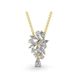 Multi Stone Lab Grown Diamond 3.11Ct 14K Fine Gold Pendant Necklace