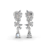 Lab Grown Multi Cut Diamond 1.59Ct Dangle Earrings 14K Fine Gold