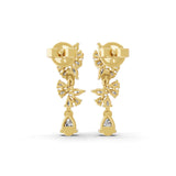 Lab Grown Multi Cut Diamond 1.59Ct Dangle Earrings 14K Fine Gold