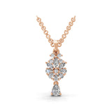 14K Fine Gold Prong Set 0.90Ct Lab Grown Diamond Pendant Necklace