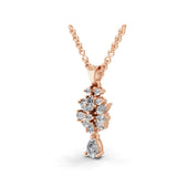 14K Fine Gold Prong Set 0.90Ct Lab Grown Diamond Pendant Necklace
