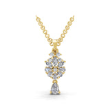14K Fine Gold Prong Set 0.90Ct Lab Grown Diamond Pendant Necklace