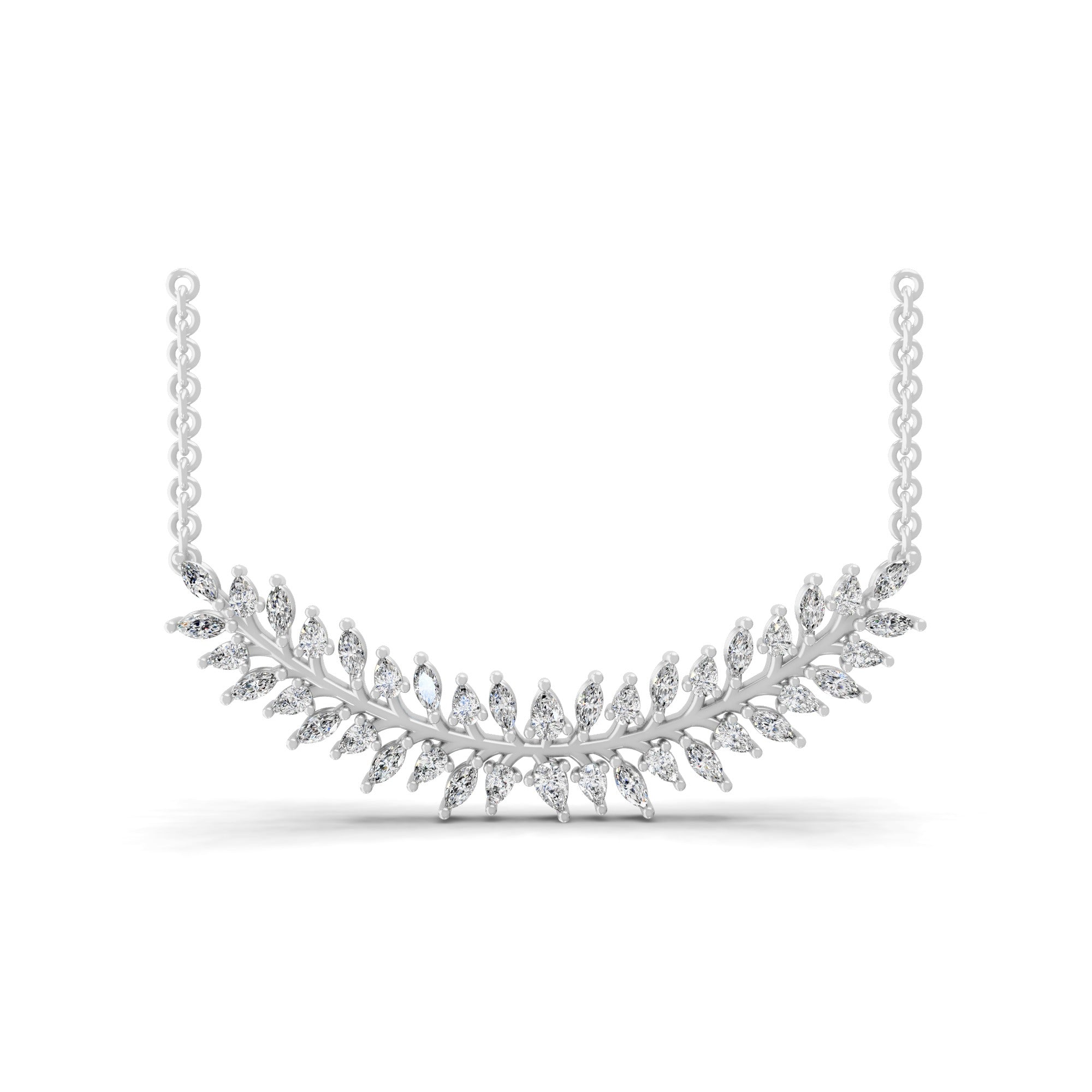 Laurel Leaf Design Lab Grown Diamond 1.49Ct 14K Fine Gold Marquise Pear Cut