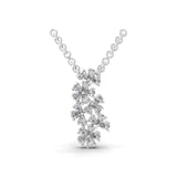 Flower Cluster Pear Cut Lab Grown Diamond 0.77Ct 14K Fine Gold Pendant Necklace