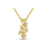 Flower Cluster Pear Cut Lab Grown Diamond 0.77Ct 14K Fine Gold Pendant Necklace