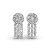 1.38Ct Lab Grown Pear Round Diamond Floral Dangle Drop Earrings 14K Fine Gold