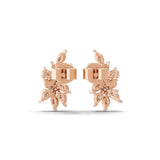 Cluster Stud Earring Lab Grown Diamond 0.73Ct 14K Fine Gold