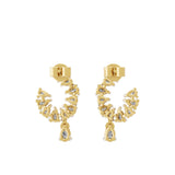 Pear Cut Prong Set Lab Grown Diamond 1.35Ct Hoop Earrings 14K Fine Gold