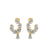 Pear Cut Prong Set Lab Grown Diamond 1.35Ct Hoop Earrings 14K Fine Gold