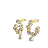 Pear Cut Prong Set Lab Grown Diamond 1.35Ct Hoop Earrings 14K Fine Gold