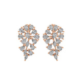 Lab Grown Diamond Pear Marquise 1.80Ct Floral Dangle Earrings 14K Fine Gold