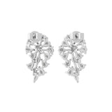 Lab Grown Diamond Pear Marquise 1.80Ct Floral Dangle Earrings 14K Fine Gold