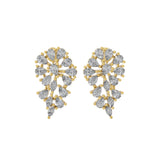 Lab Grown Diamond Pear Marquise 1.80Ct Floral Dangle Earrings 14K Fine Gold